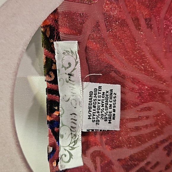 San Souci Abstract Floral Velvet Kimomo Sz M - Picture 3 of 5